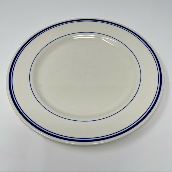 Vintage Lynn’s Stoneware Blue Band/ Blue Rings Pattern Dinner Plate 10 1/4” - Picture 3 of 6